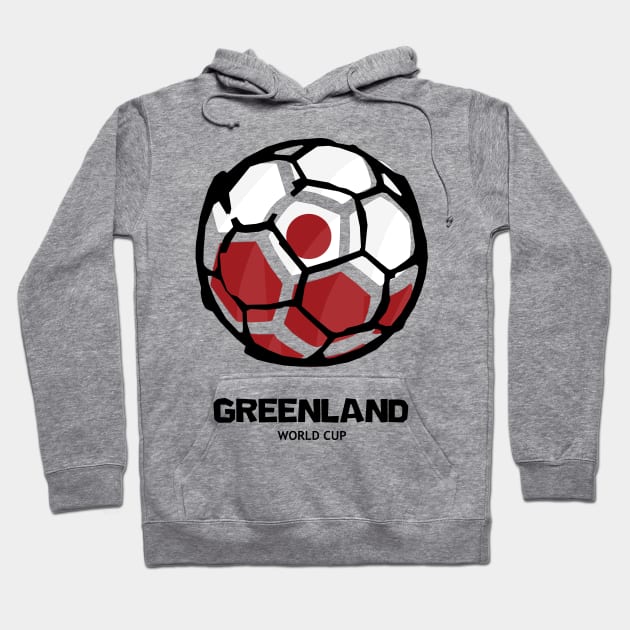 Greenland Football Country Flag Hoodie by KewaleeTee